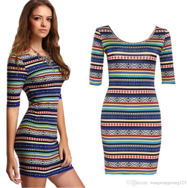 fashion striped colorful print dresses crew neck half sleeve slim cotton polyester blend backless tight waist mini dress, White;black
fashion striped colorful print dresses crew neck half sleeve slim cotton polyester blend backless tight waist mini dress, White;black