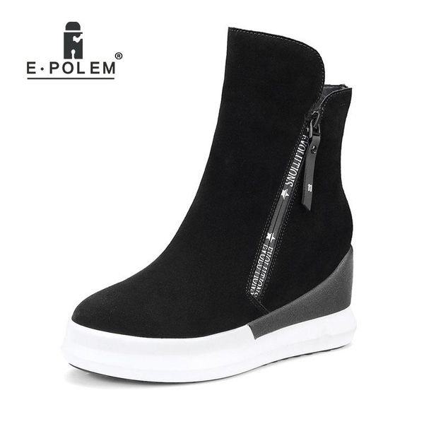 2020 autumn winter women's boots new round head leisure puffs flat bottom increased leather matte zipper boots female tide, Black
2020 autumn winter women's boots new round head leisure puffs flat bottom increased leather matte zipper boots female tide, Black