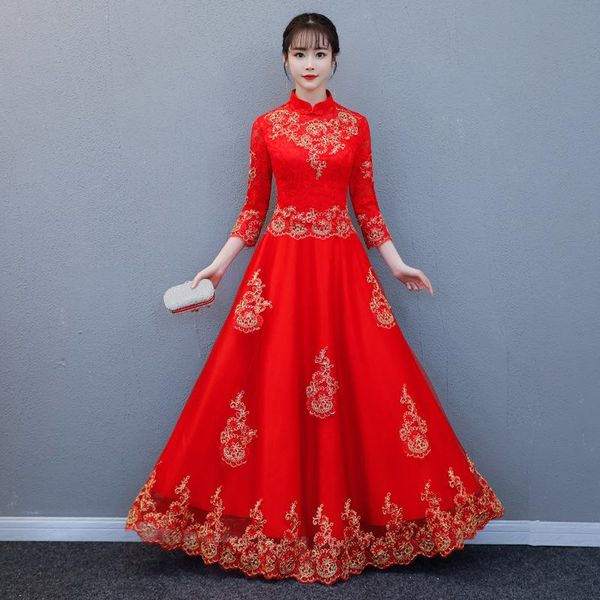 red women chinese traditional dress for party lady elegance cheongsam wedding dress vintage bridesmaid qipao lace evening
red women chinese traditional dress for party lady elegance cheongsam wedding dress vintage bridesmaid qipao lace evening