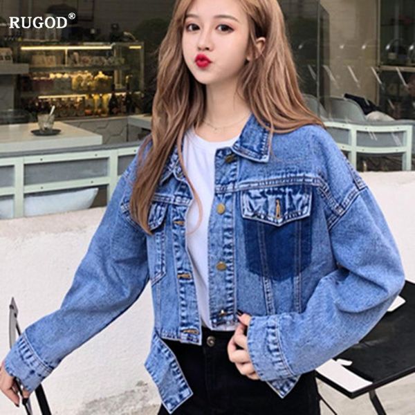 women's jackets rugod 2021 arrival contrast pocket chaqueta mujer loose slim casual short paragraph jean jacket, Black;brown
women's jackets rugod 2021 arrival contrast pocket chaqueta mujer loose slim casual short paragraph jean jacket, Black;brown