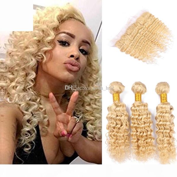 blonde 613 deep wave hair 3 bundles with frontal 13x4 deep curly virgin bleach blonde hair extension with ear to ear frontal, Black;brown
blonde 613 deep wave hair 3 bundles with frontal 13x4 deep curly virgin bleach blonde hair extension with ear to ear frontal, Black;brown