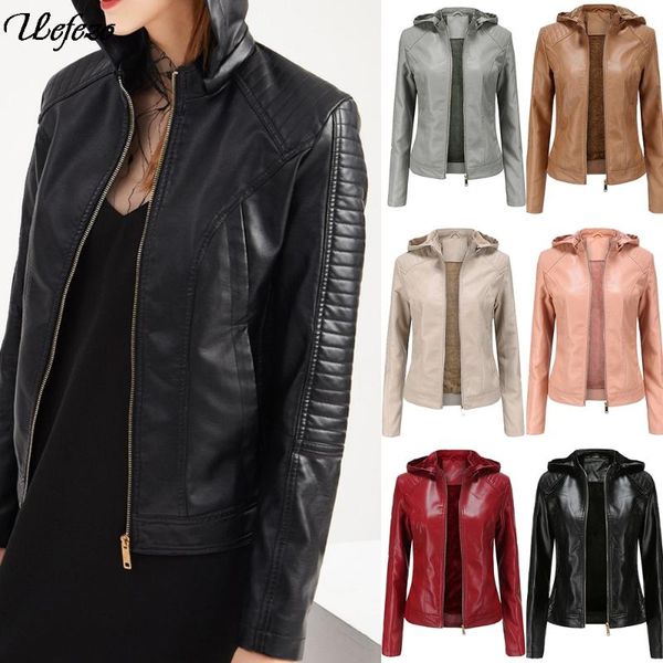 uefezo solid zipper pu leather biker jacket women fall winter faux fur tunic outerwear female plus size hooded velvet coat, Black
uefezo solid zipper pu leather biker jacket women fall winter faux fur tunic outerwear female plus size hooded velvet coat, Black