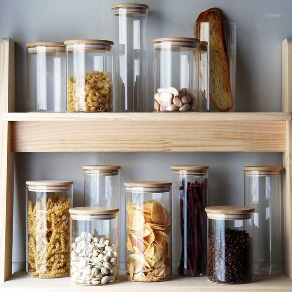 1pcs glass sealed transparent bamboo cover storage bottle large storage bottle kitchen grain tank1
1pcs glass sealed transparent bamboo cover storage bottle large storage bottle kitchen grain tank1
