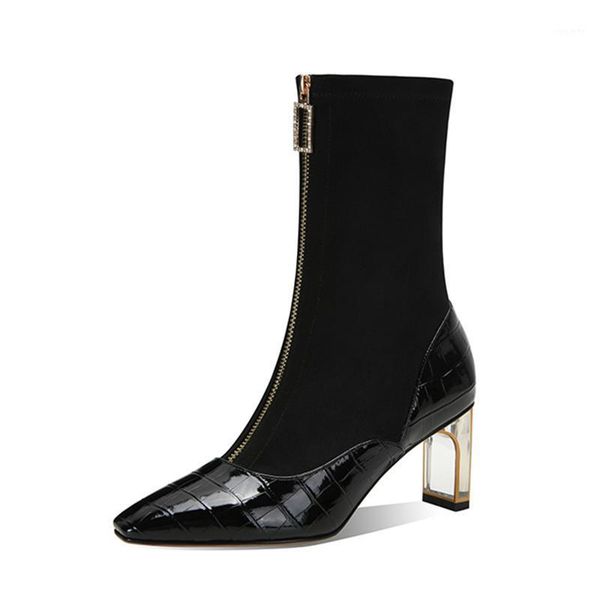 genuine leather high heels ladies boots women ankle boots autumn winter patchwork party dancing shoes woman size 41 421, Black
genuine leather high heels ladies boots women ankle boots autumn winter patchwork party dancing shoes woman size 41 421, Black