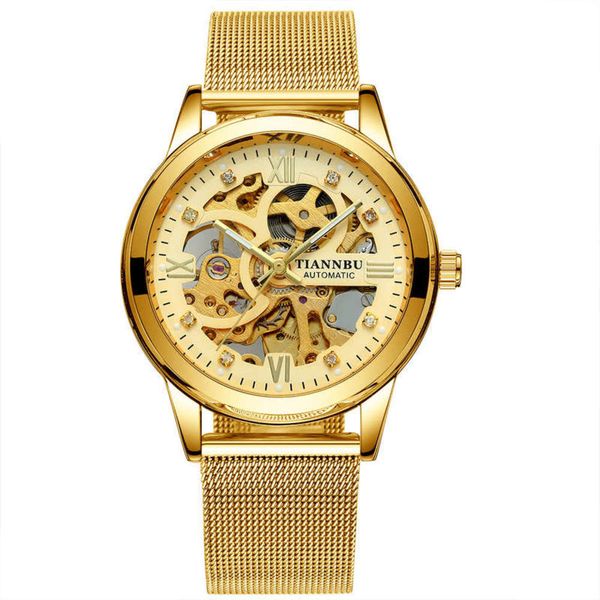 watch mechanical tiannbu men's waterproof automatic luminous mechanical watch, Slivery;brown 
watch mechanical tiannbu men's waterproof automatic luminous mechanical watch, Slivery;brown