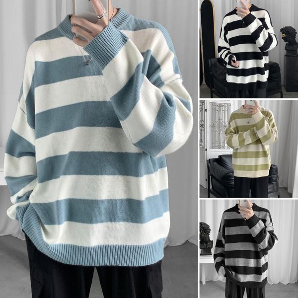 men's sweaters muti-colors striped pullover knit sweater korean fashion clothing mens clothes lovers, White;black
men's sweaters muti-colors striped pullover knit sweater korean fashion clothing mens clothes lovers, White;black