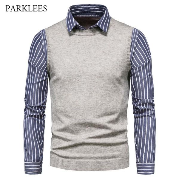 striped knitted sweater men fake two pieces shirt collar mens knitwear pullovers casual slim fit pull homme knitted sweaters xxl, White;black
striped knitted sweater men fake two pieces shirt collar mens knitwear pullovers casual slim fit pull homme knitted sweaters xxl, White;black