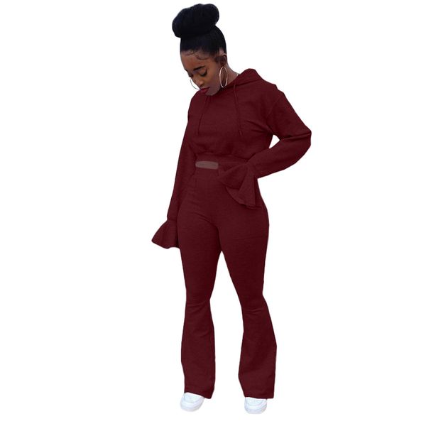 solid color pants clothing sets flare sleeve casual fashion womens two piece jogging suits chándal de las mujeres, White
solid color pants clothing sets flare sleeve casual fashion womens two piece jogging suits chándal de las mujeres, White
