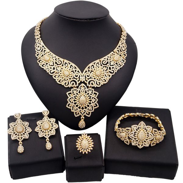 yulaili dubai gold jewelry sets women vintage full crystal pendant necklace earring charm bracelet ring jewelery wholesale, Black
yulaili dubai gold jewelry sets women vintage full crystal pendant necklace earring charm bracelet ring jewelery wholesale, Black