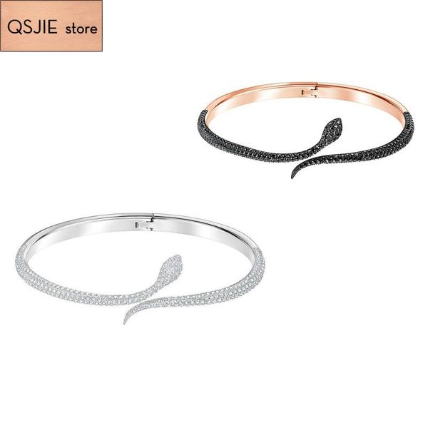 high-quality swa a a mysterious snake bracelet, white snake, heart-shaped bracelet, bracelet, Black