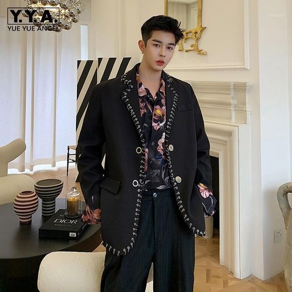 vintage designer blazer men street metal decoration hip-hop coat autumn new square collar single breasted black suit jacket1, White;black
vintage designer blazer men street metal decoration hip-hop coat autumn new square collar single breasted black suit jacket1, White;black