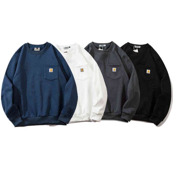 fashion brand autumn new khart fashion round neck fleece thickened cotton pocket cover loose men's and women's sweater, Black
fashion brand autumn new khart fashion round neck fleece thickened cotton pocket cover loose men's and women's sweater, Black