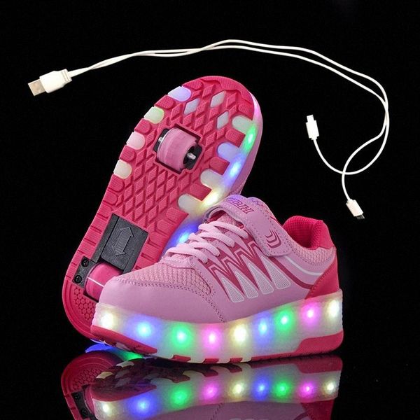Two Wheels Pink Blue Sneakers USB Charging Led Light Roller Skate Shoes for Children Kids Shoes Boys Girls Light Up Unisex #LN6e
Two Wheels Pink Blue Sneakers USB Charging Led Light Roller Skate Shoes for Children Kids Shoes Boys Girls Light Up Unisex #LN6e