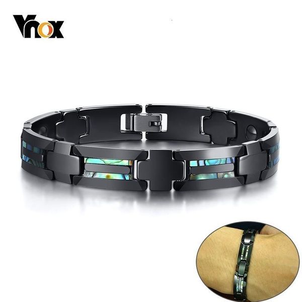 vnox stylish mens magnetic bracelets with shell unique china and hematite link chain wrist pulseira masculina 20cm, Black
vnox stylish mens magnetic bracelets with shell unique china and hematite link chain wrist pulseira masculina 20cm, Black