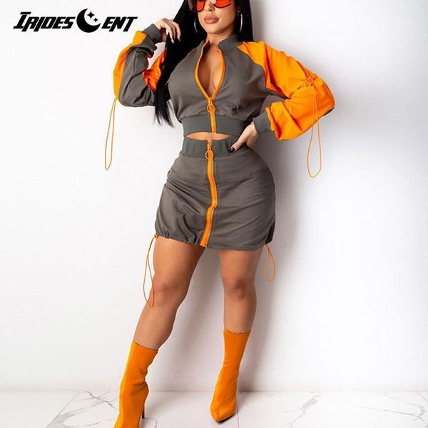 autumn winter sportwear patchwork women set zipper up long sleeve jacket and skirt matching set tracksuit two 2 piece outfit1, Gray
autumn winter sportwear patchwork women set zipper up long sleeve jacket and skirt matching set tracksuit two 2 piece outfit1, Gray