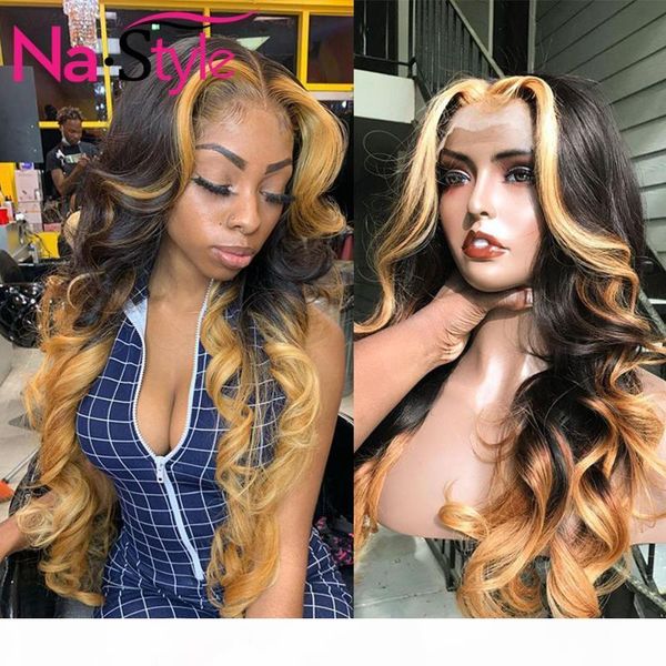 colored human hair wigs pre plucked body wave 13x4 lace front human hair wigs 130% remy brazilian for women ombre wig, Black;brown 
colored human hair wigs pre plucked body wave 13x4 lace front human hair wigs 130% remy brazilian for women ombre wig, Black;brown