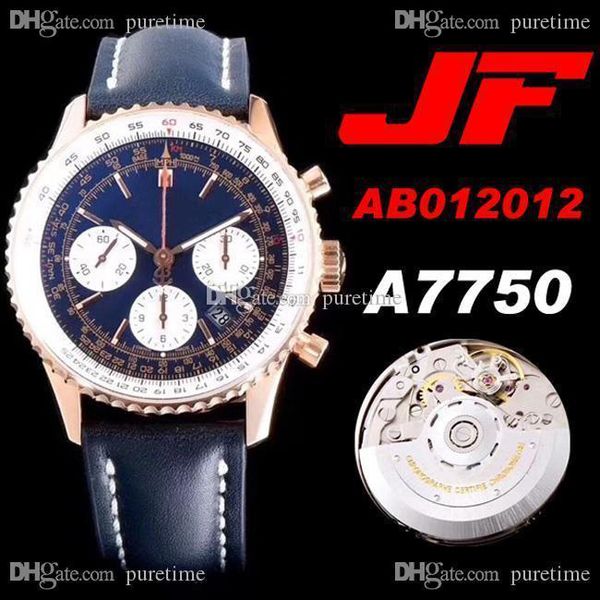 jf ab012012 eta a7750 automatic chronograph mens watch rose gold whit inner blue dial white subdial stick blue leather puretime ptbl g07, Slivery;brown
jf ab012012 eta a7750 automatic chronograph mens watch rose gold whit inner blue dial white subdial stick blue leather puretime ptbl g07, Slivery;brown
