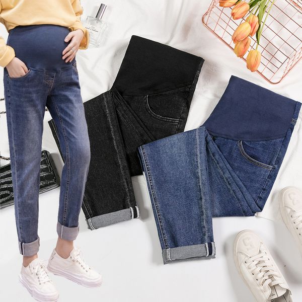 pregnant women jeans maternal elastic pants spring & autumn wear outside loose wide leg tide pants straight high waist trousers 1015, White
pregnant women jeans maternal elastic pants spring & autumn wear outside loose wide leg tide pants straight high waist trousers 1015, White