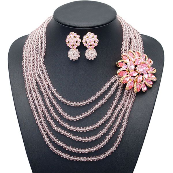 yulaili african beads jewelry sets nigerian wedding bridal bridesmaid pink color multi layer flower shape necklace stud earrings, Black
yulaili african beads jewelry sets nigerian wedding bridal bridesmaid pink color multi layer flower shape necklace stud earrings, Black