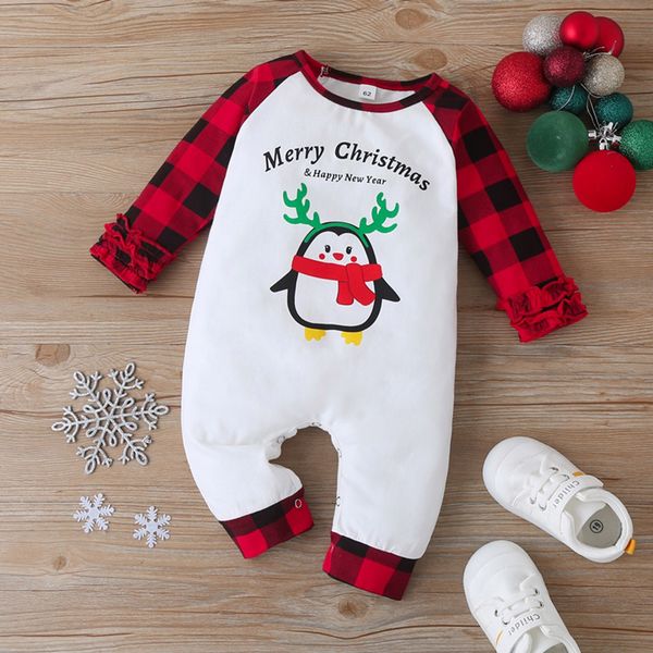 2020 infant baby boys girls christmas cartoon penguin plaid ruffles romper jumpsuits cotton infant body long sleeve baby clothes, Blue
2020 infant baby boys girls christmas cartoon penguin plaid ruffles romper jumpsuits cotton infant body long sleeve baby clothes, Blue