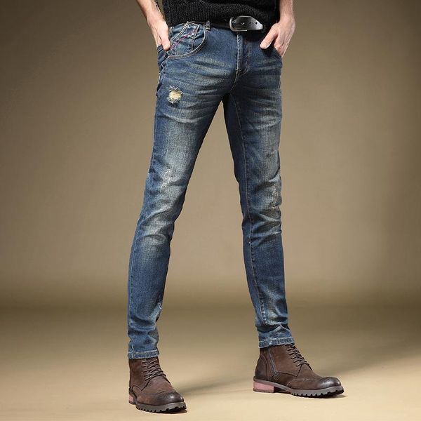 men's jeans men blue ripped cotton straight slim fit pants korean style streetwear distressed hole denim trousers
men's jeans men blue ripped cotton straight slim fit pants korean style streetwear distressed hole denim trousers