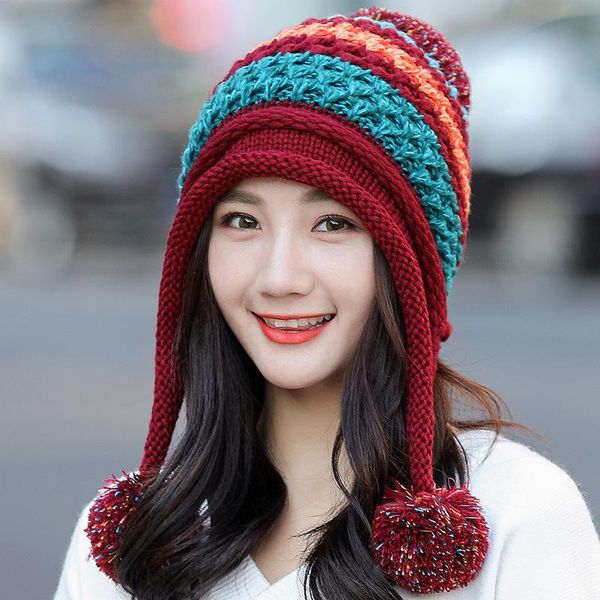 beanies korean version of color matching wool hat fashion casual plus velvet women's hair ball earmuffs warm knit
beanies korean version of color matching wool hat fashion casual plus velvet women's hair ball earmuffs warm knit