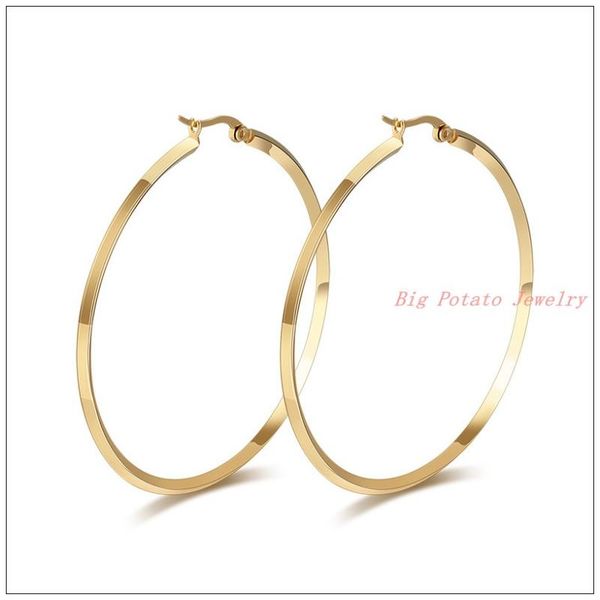 316l stainless steel gold big round womens girls hoop earrings charming jewelry high quality, Golden;silver
316l stainless steel gold big round womens girls hoop earrings charming jewelry high quality, Golden;silver