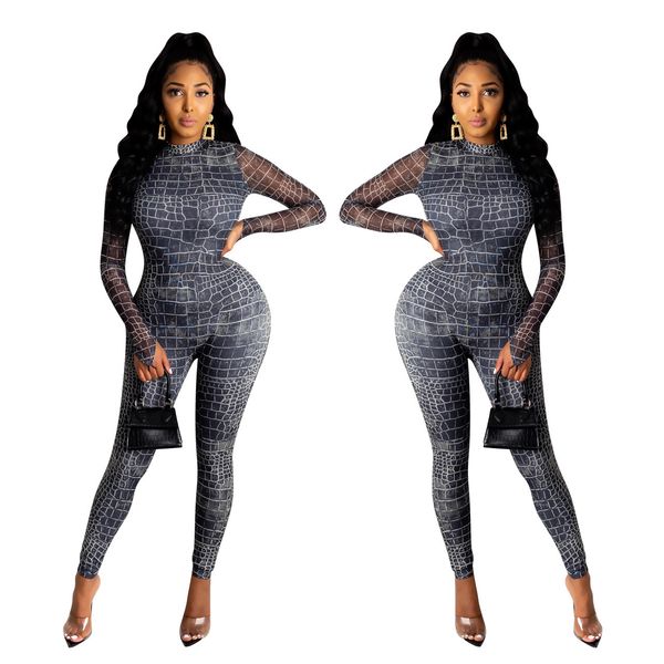 womens designer bodysuit crew neck irregular pattern print jumpsuits spring autumn fashion casual female rompers, Black;white
womens designer bodysuit crew neck irregular pattern print jumpsuits spring autumn fashion casual female rompers, Black;white