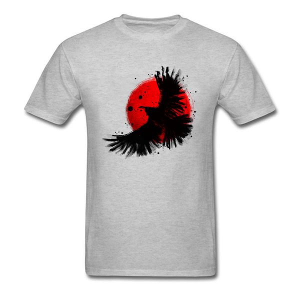 sport 2018 men grey t-shirts dark crow flying to the sun japan painting design male short sleeve cotton tee shirts
sport 2018 men grey t-shirts dark crow flying to the sun japan painting design male short sleeve cotton tee shirts