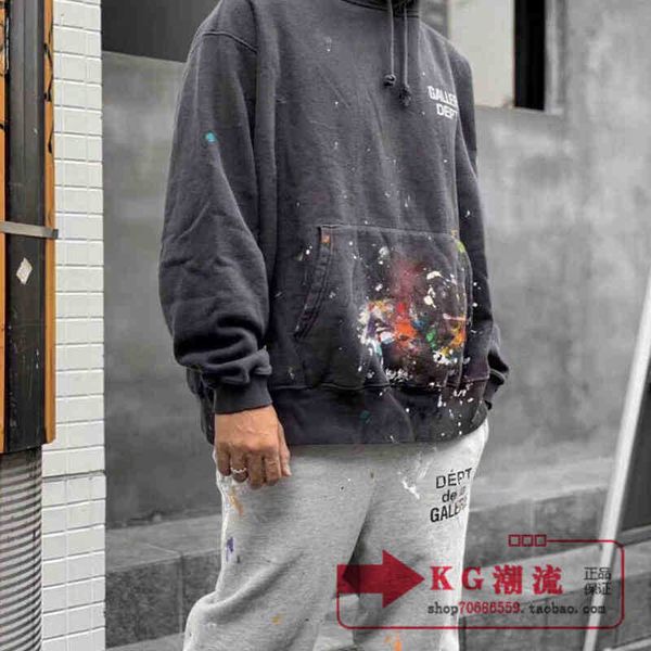 galery dept hand painted splash ink graffiti washed men's and women's hoodie couple casual loose pullover md, Black
galery dept hand painted splash ink graffiti washed men's and women's hoodie couple casual loose pullover md, Black
