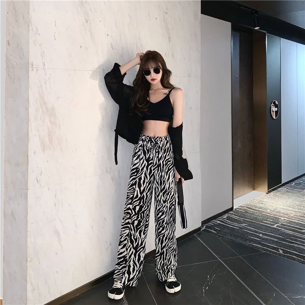 versatile suspender + black shirt + zebra print casual wide wide leg leg pants floor draping casual pants 4wq1r, Gray
versatile suspender + black shirt + zebra print casual wide wide leg leg pants floor draping casual pants 4wq1r, Gray