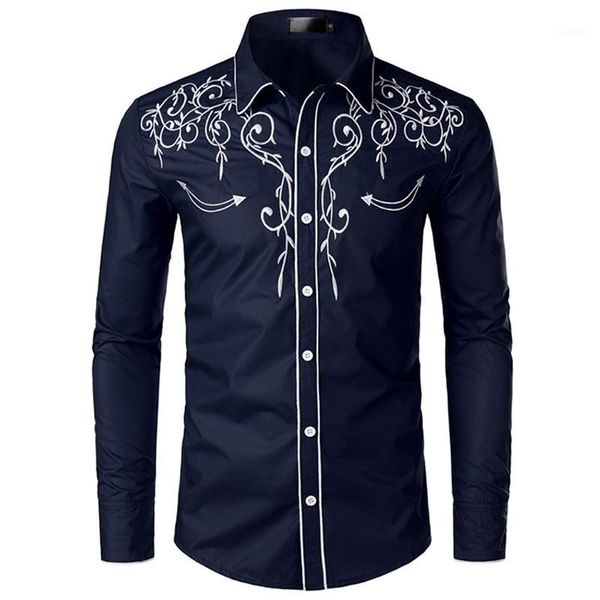 10colors men's fashion western denim shirt men's design embroidered slim long sleeve shirt wedding party casual men1, White;black
10colors men's fashion western denim shirt men's design embroidered slim long sleeve shirt wedding party casual men1, White;black