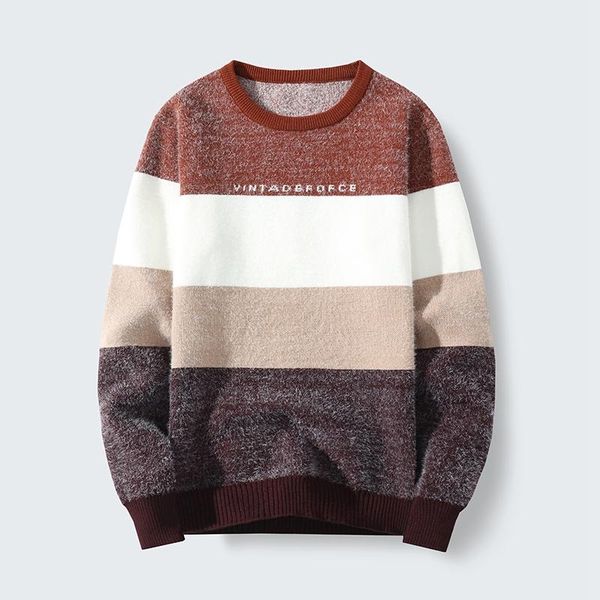 hcxy brand mens knit sweater round neck thickened striped pullover for men new fashion warm bottoming shirt male, White;black
hcxy brand mens knit sweater round neck thickened striped pullover for men new fashion warm bottoming shirt male, White;black