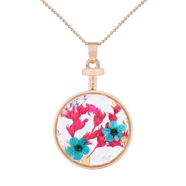 pendant necklaces crystal glass necklace natural dried flowers rhinestone cute girls round for women 5colors, Silver
pendant necklaces crystal glass necklace natural dried flowers rhinestone cute girls round for women 5colors, Silver