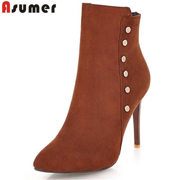 asumer big size 34-43 fashion auutmn winrer boots pointed toe zip flock ankle boots fur women stiletto heels high heels, Black
asumer big size 34-43 fashion auutmn winrer boots pointed toe zip flock ankle boots fur women stiletto heels high heels, Black