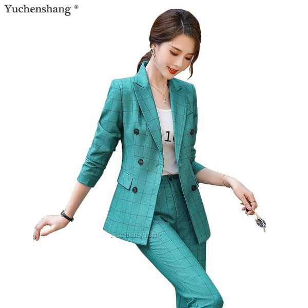 fashion latest ladies plaid pant suit green red uniform design new formal 2 piece double breasted blazer set for women 2021, White
fashion latest ladies plaid pant suit green red uniform design new formal 2 piece double breasted blazer set for women 2021, White