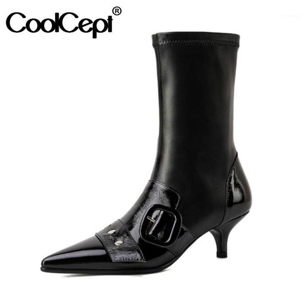 boots coolcept women ankle real leather fashion buckle high heel winter shoes woman zipper short boot party footwear size 34-401, Black
boots coolcept women ankle real leather fashion buckle high heel winter shoes woman zipper short boot party footwear size 34-401, Black