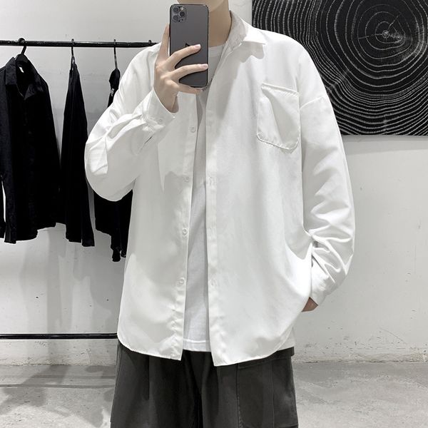 long sleeve men's korean fashion new shirt in spring and autumn, White;black
long sleeve men's korean fashion new shirt in spring and autumn, White;black