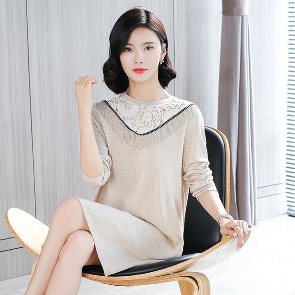 2020 autumn winter new knitted women's korean lace lace dress splicing tassel medium length woolen dress with bottom gbqid, Black;gray
2020 autumn winter new knitted women's korean lace lace dress splicing tassel medium length woolen dress with bottom gbqid, Black;gray