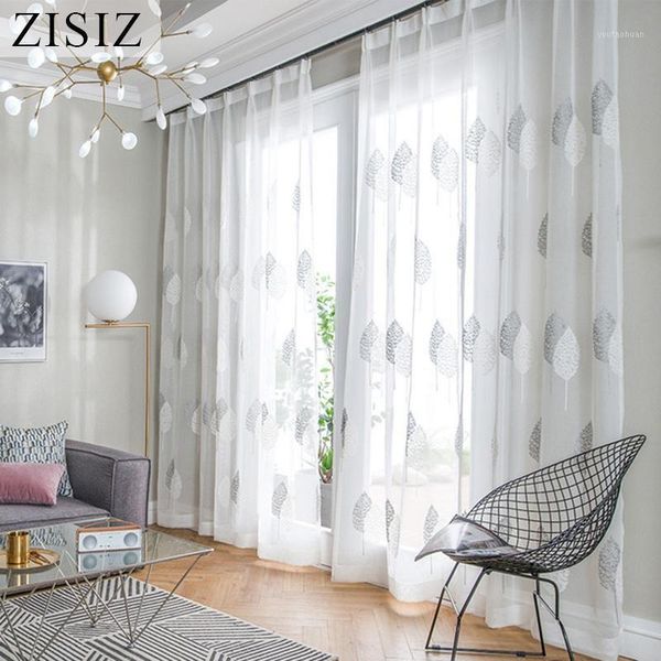 curtain & drapes zisiz embroidered leaves sheer curtains for living room bedroom kitchen tulle voile on the window european style1
curtain & drapes zisiz embroidered leaves sheer curtains for living room bedroom kitchen tulle voile on the window european style1