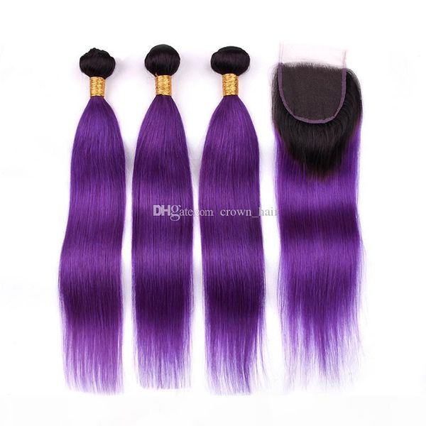 dark roots lace closure 4x4 with ombre colored purple straight hair weaves 1b purple virgin 8a hair 3 bundles with lace closure, Black
dark roots lace closure 4x4 with ombre colored purple straight hair weaves 1b purple virgin 8a hair 3 bundles with lace closure, Black