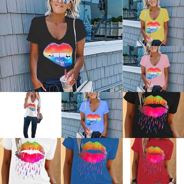 2020 summer street trendsetter round shirt neck slim women's casual lip printed short-sleeved t-shirt for women tvped, White
2020 summer street trendsetter round shirt neck slim women's casual lip printed short-sleeved t-shirt for women tvped, White