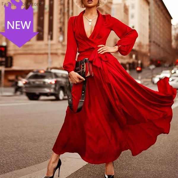 long sleeve solid color evening party dress plus size 3xl women elegant v neck satin dress, Black;gray
long sleeve solid color evening party dress plus size 3xl women elegant v neck satin dress, Black;gray