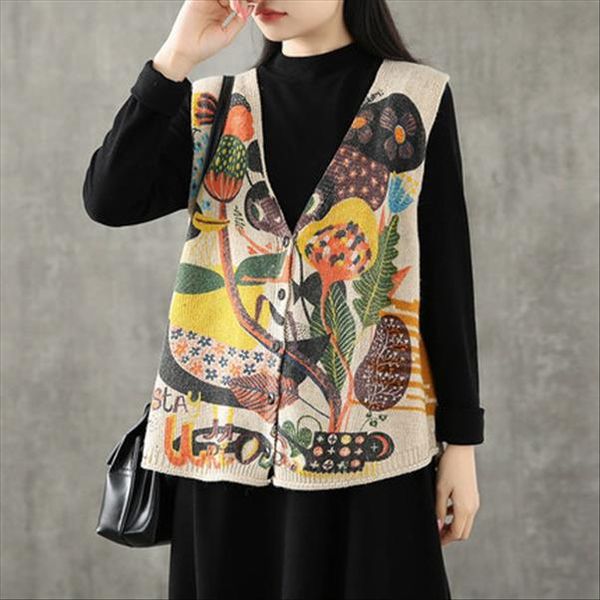 literary printing loose knitted vest spring casual vintage cardigans v neck harajuku sleeveless sweater waistcoats 2020, White;black
literary printing loose knitted vest spring casual vintage cardigans v neck harajuku sleeveless sweater waistcoats 2020, White;black