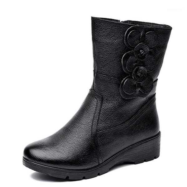 boots retro genuine leather snow flower zipper wedge short ankle for women thick plush shoes 2021 winter mother warm shoes1, Black
boots retro genuine leather snow flower zipper wedge short ankle for women thick plush shoes 2021 winter mother warm shoes1, Black