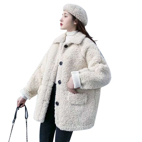 women loose lamb wool jacket fur coat warm short lamb fur jackets length fur one-piece coat for women, Black
women loose lamb wool jacket fur coat warm short lamb fur jackets length fur one-piece coat for women, Black