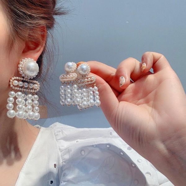 dangle & chandelier lovoacc hyperbole imitation pearl tassel earrings for women sweet gold color alloy geometric large drop bridal jewelry, Silver
dangle & chandelier lovoacc hyperbole imitation pearl tassel earrings for women sweet gold color alloy geometric large drop bridal jewelry, Silver
