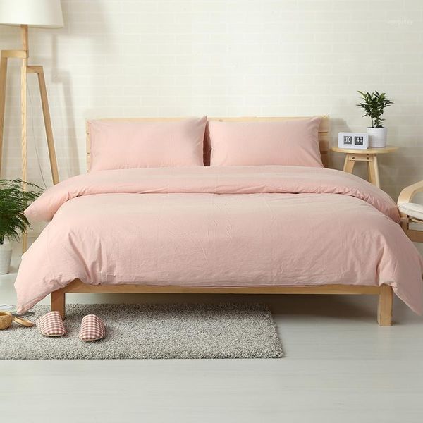100% cotton washed fabric vintage style light pink bed cover set 4pcs solid color sheets girls pink1
100% cotton washed fabric vintage style light pink bed cover set 4pcs solid color sheets girls pink1