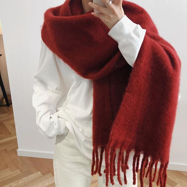 scarves 2021 winter women solid casual tassel women's mohair scarf thicken warm long femme shawl streetwear, Blue;gray
scarves 2021 winter women solid casual tassel women's mohair scarf thicken warm long femme shawl streetwear, Blue;gray