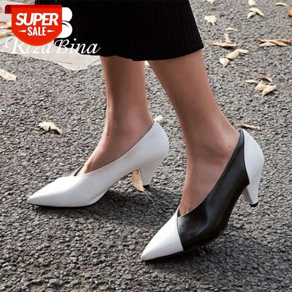 rizabina new women pumps genuine leather pointed toe mixed color strange heel stylish shoes slip on female footwear size 34-43 #ew9l
rizabina new women pumps genuine leather pointed toe mixed color strange heel stylish shoes slip on female footwear size 34-43 #ew9l